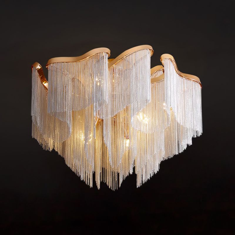 Aluminum Modern Chain Tassel Pendant - Image 7
