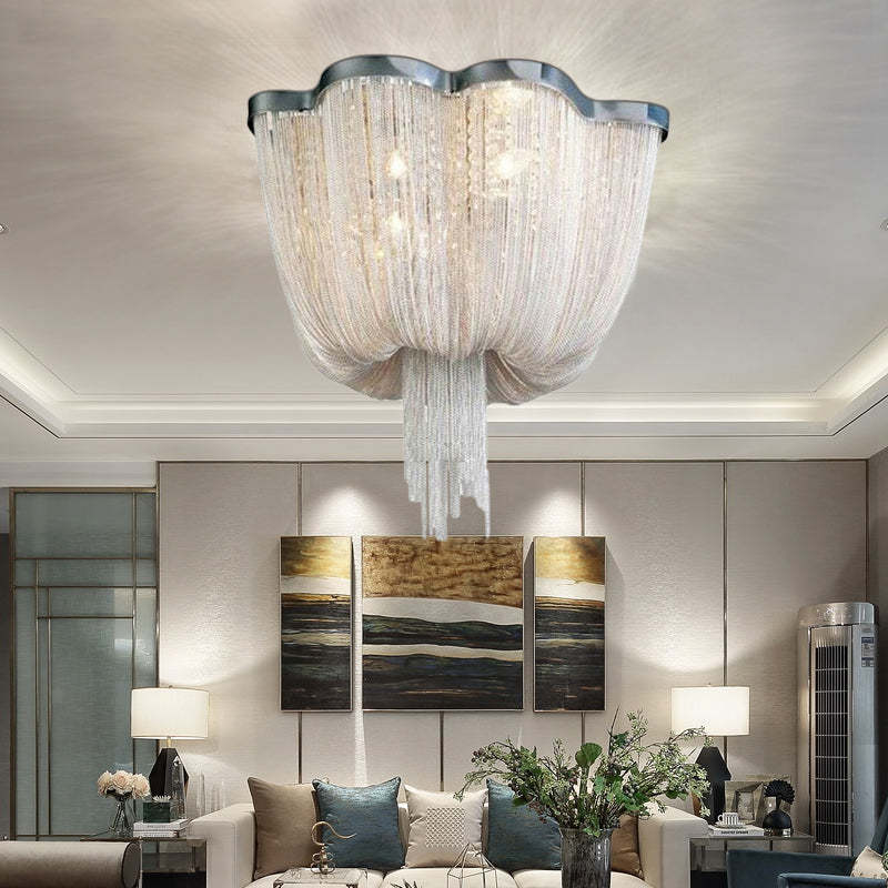Aluminum Tassel Ceiling Light Post-Modern Chandelier Chain Light - Image 6