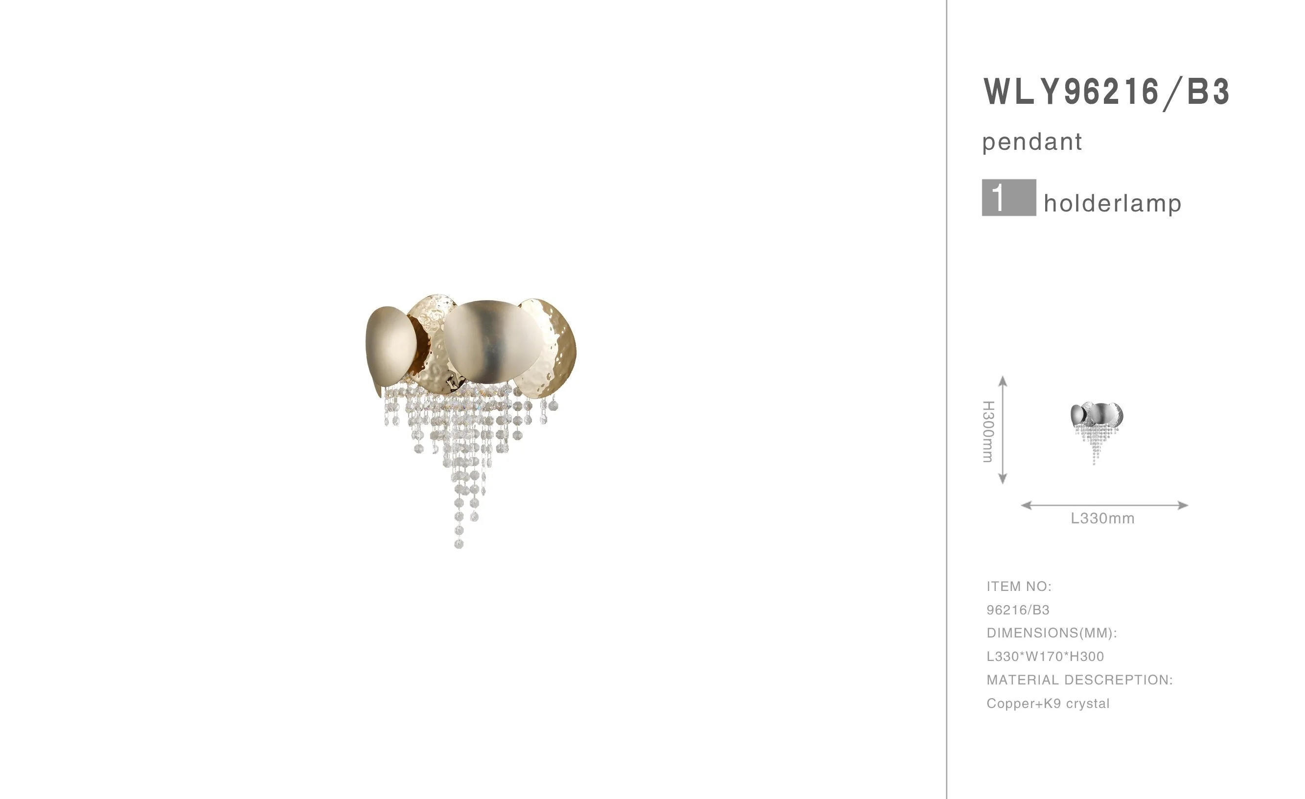 Amedio Brass Crystal Sconce - Image 4