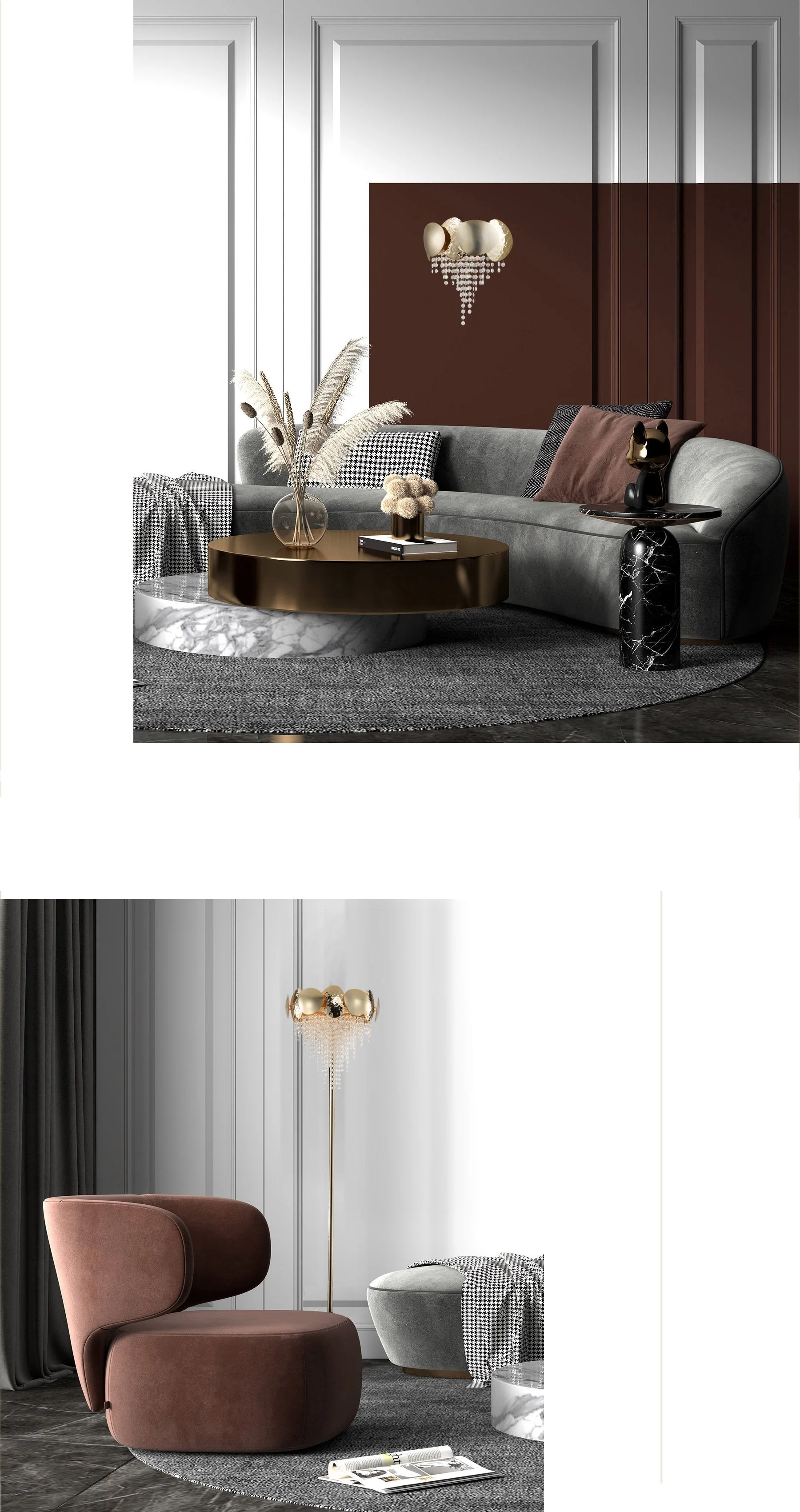 Amedio Brass Crystal Sconce - Image 6