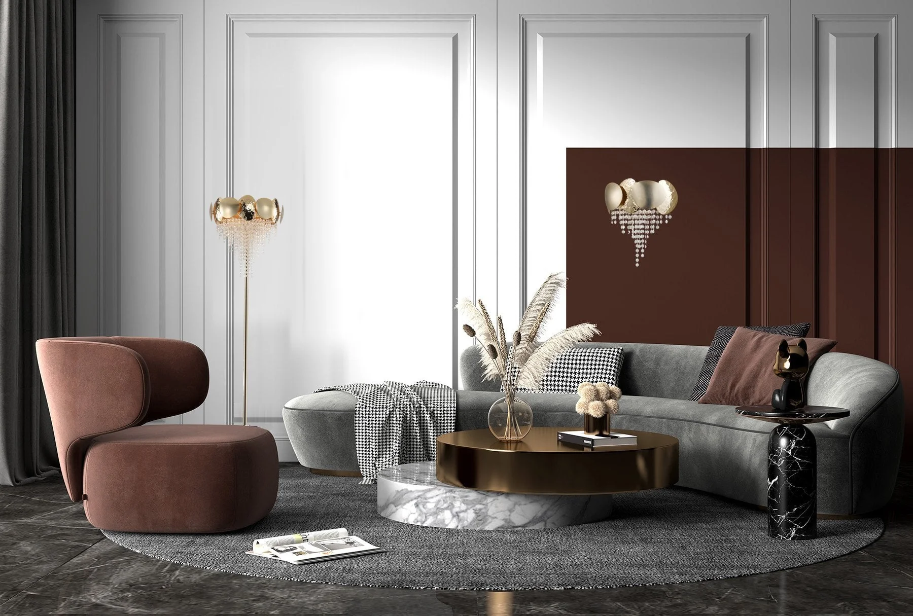 Amedio Brass Crystal Sconce - Image 7