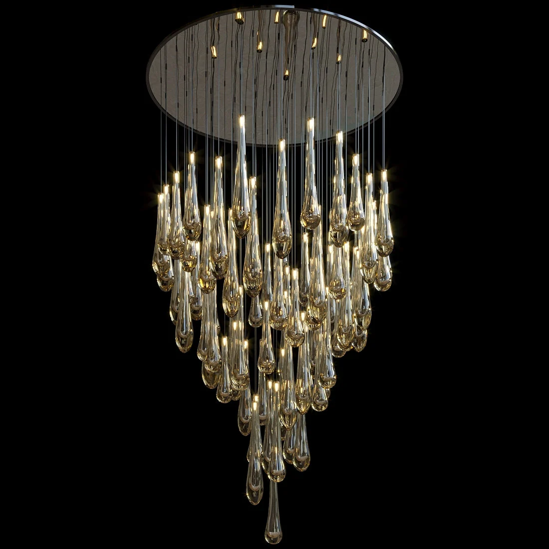 Aurelia Amber Teardrop Rain Glass Chandelier - Image 3