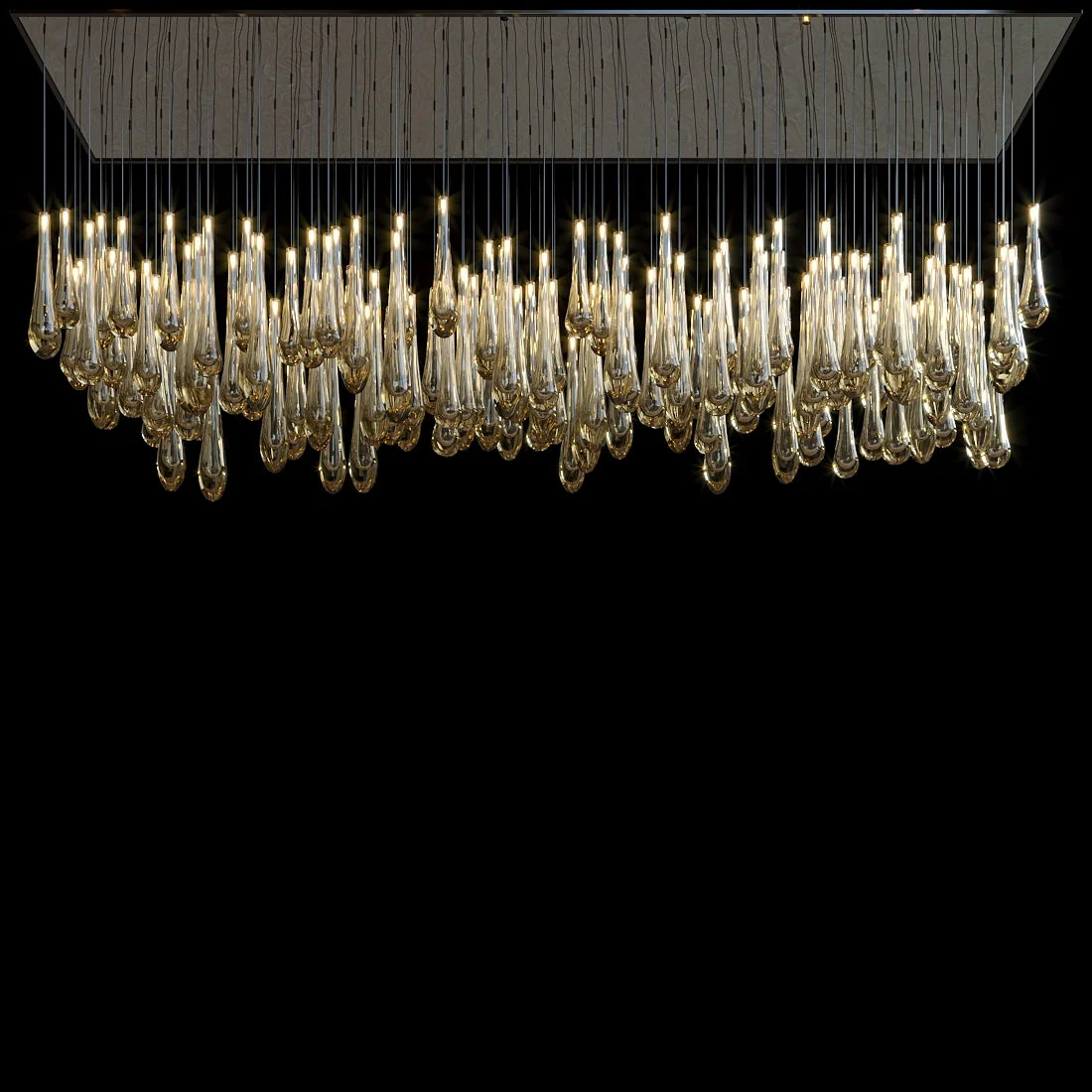 Aurelia Amber Teardrop Rain Glass Chandelier - Image 4