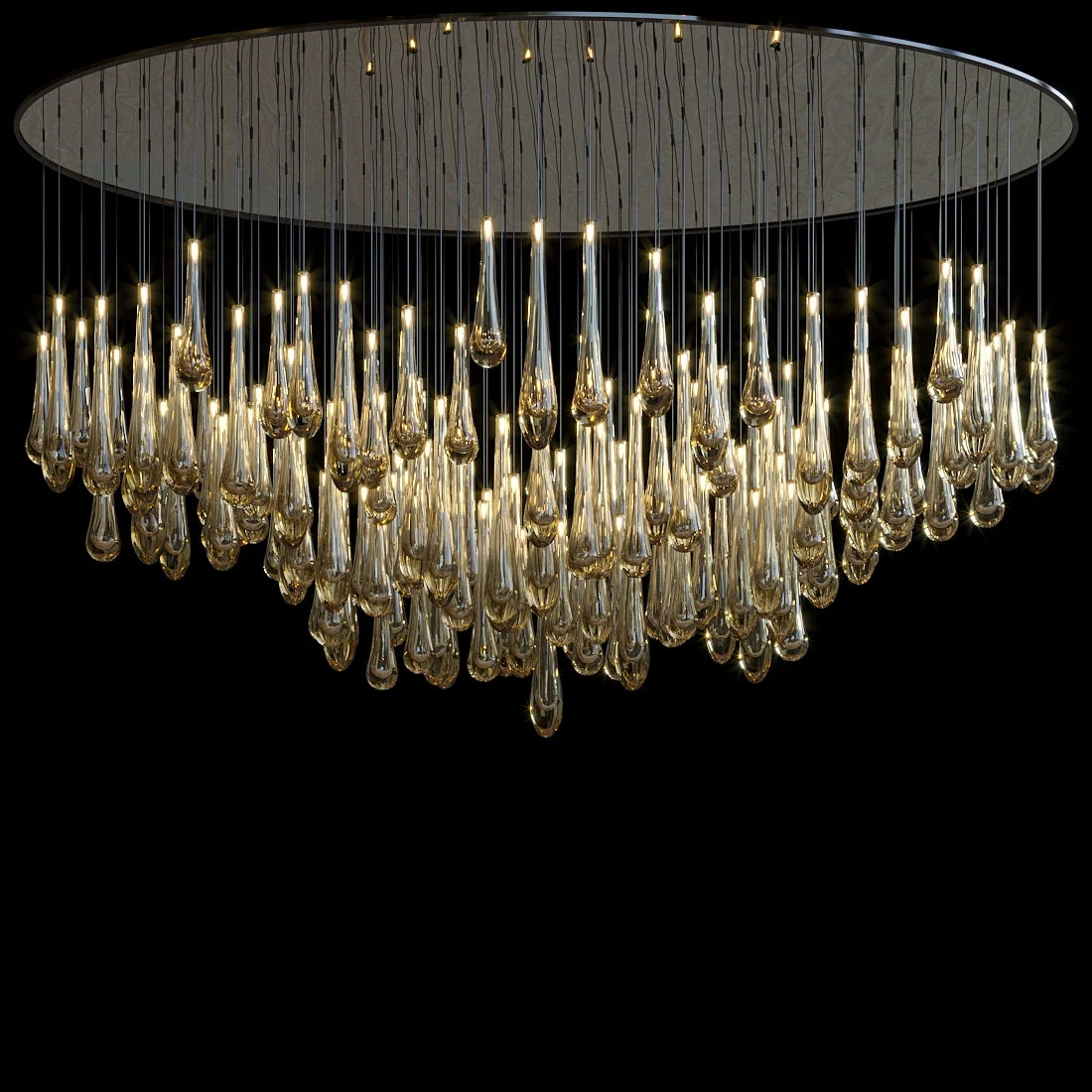 Aurelia Amber Teardrop Rain Glass Chandelier - Image 5