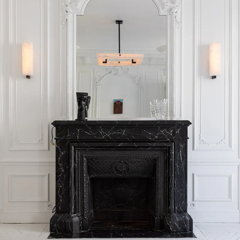 Amelia Square Alabaster Living Room Chandelier - Image 4