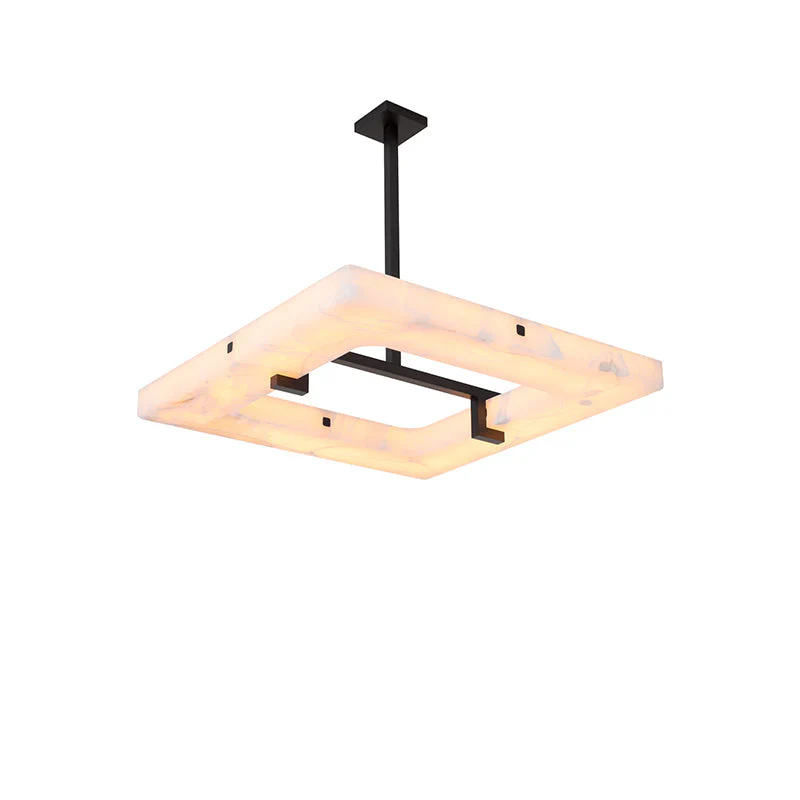Amelia Square Alabaster Living Room Chandelier - Image 5