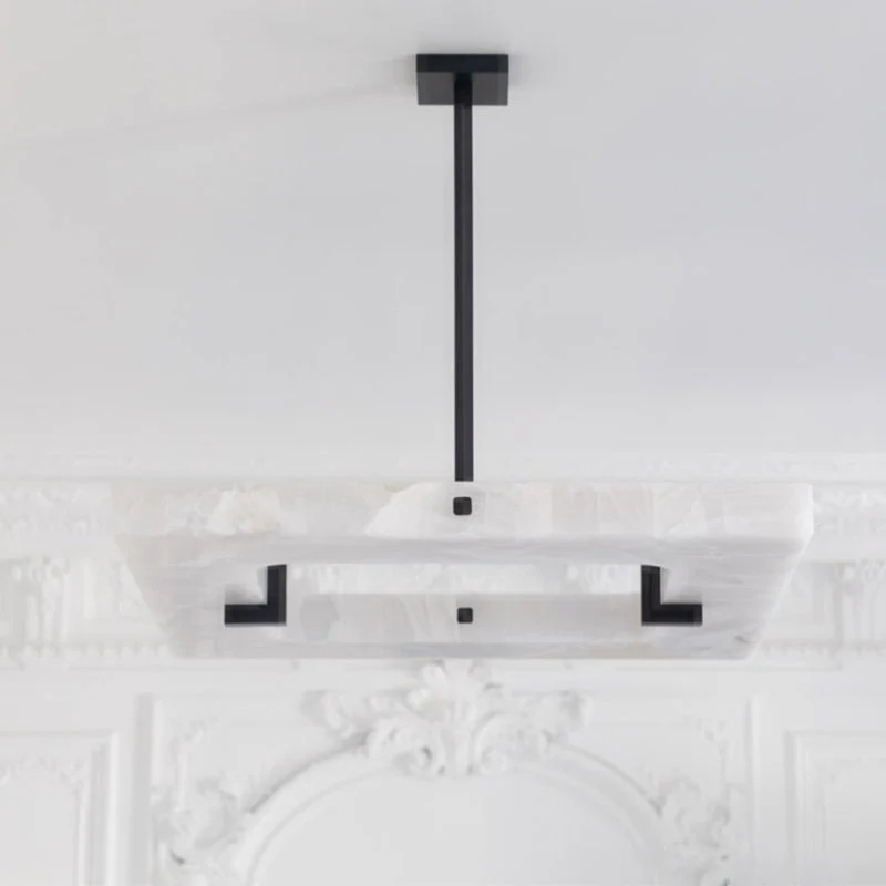 Amelia Square Alabaster Living Room Chandelier - Image 7