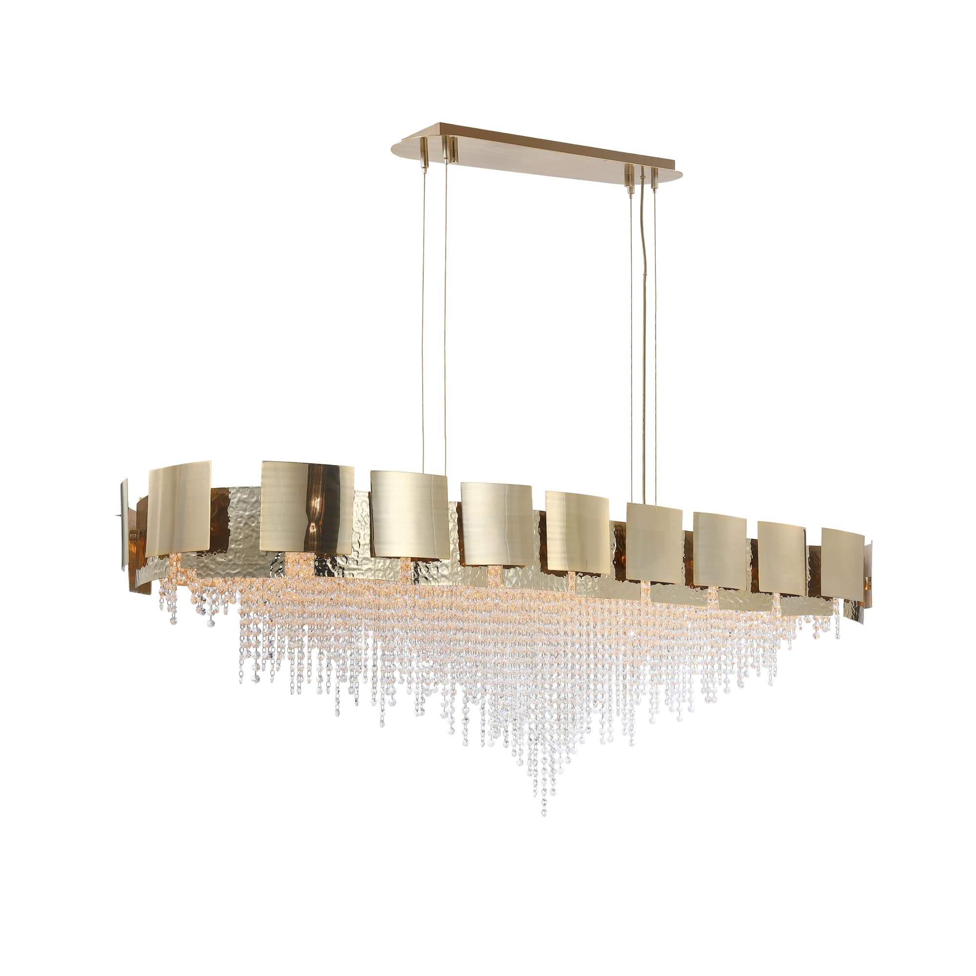 Anastagio Rectangle/ Linear Brass Crystal Bead Chandelier - Image 2