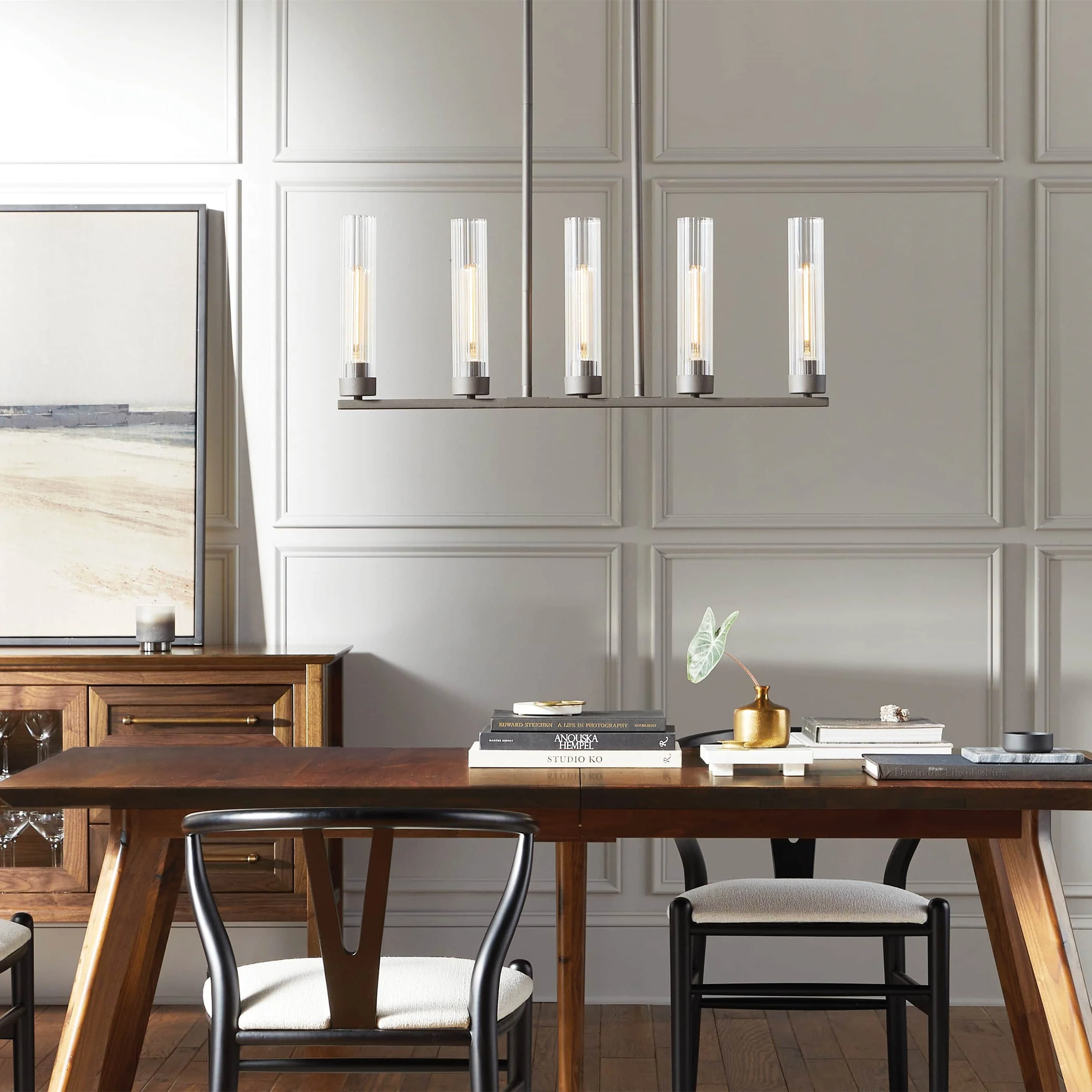 Andreas Glass Linear Chandelier Lighting - Image 16