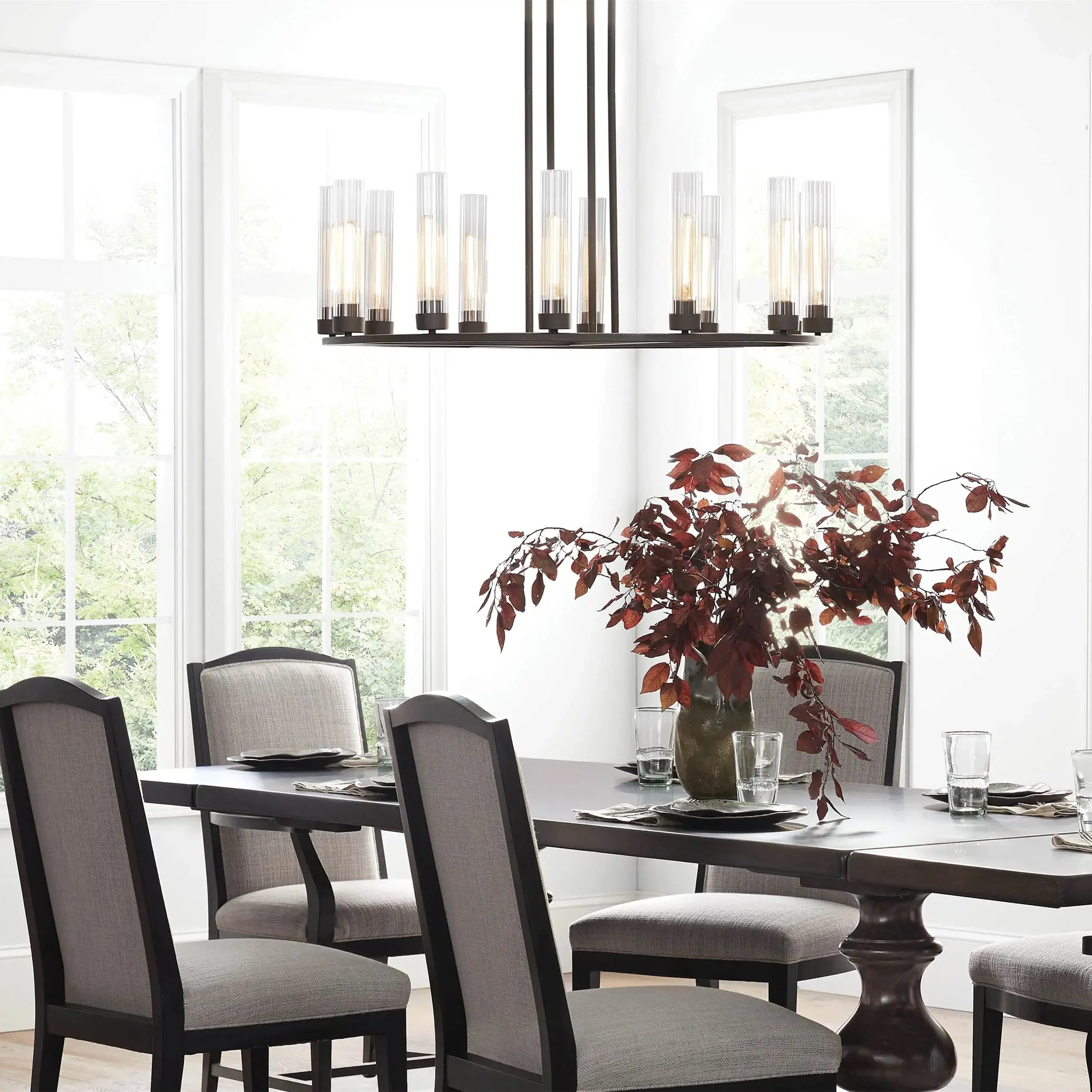 Andreas Round Glass Chandelier 30"W 40"W - Image 4