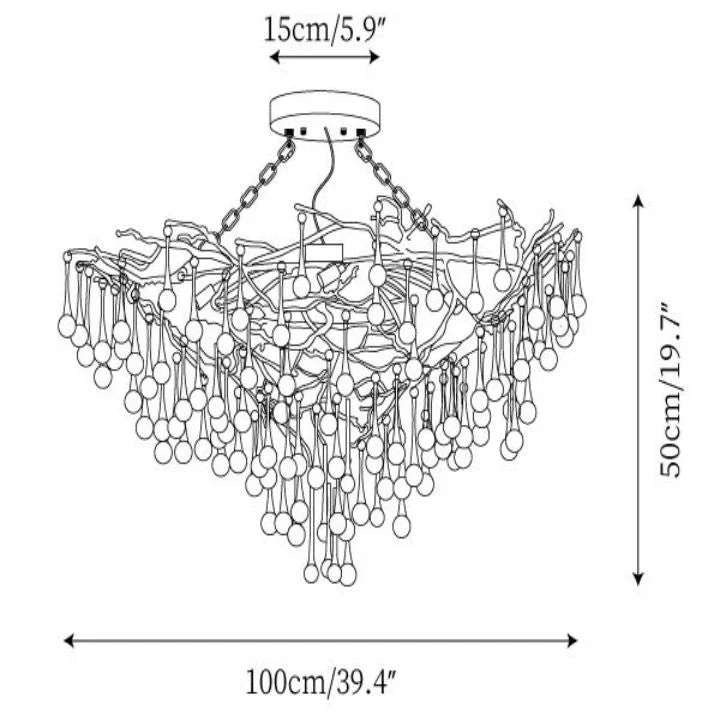 Anita Brass Crystal Branch Chandelier - Image 10