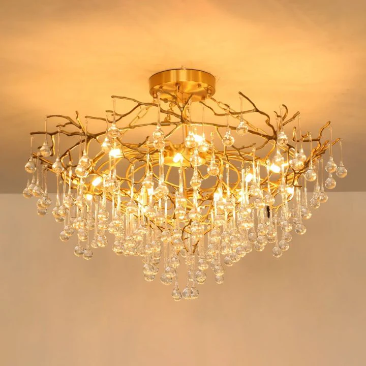 Anita Brass Crystal Branch Chandelier - Image 4