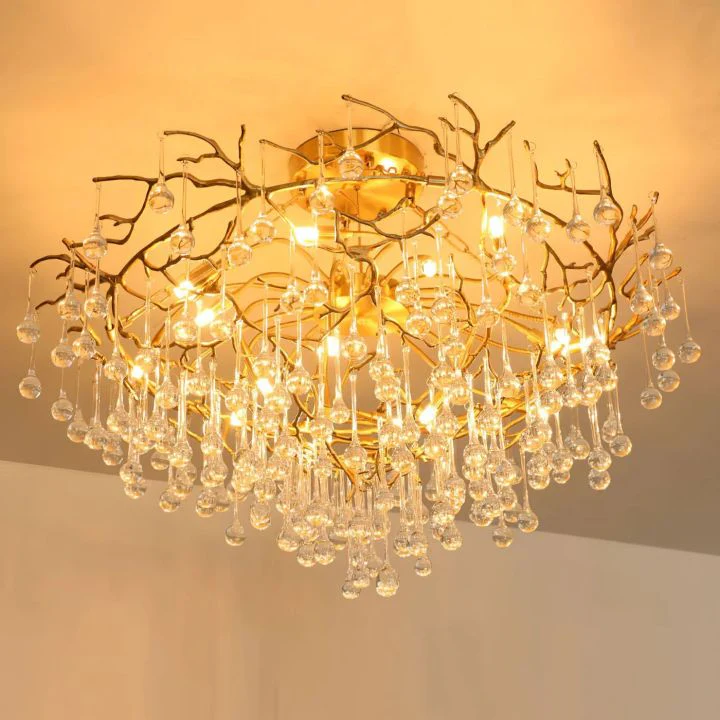 Anita Brass Crystal Branch Chandelier - Image 5