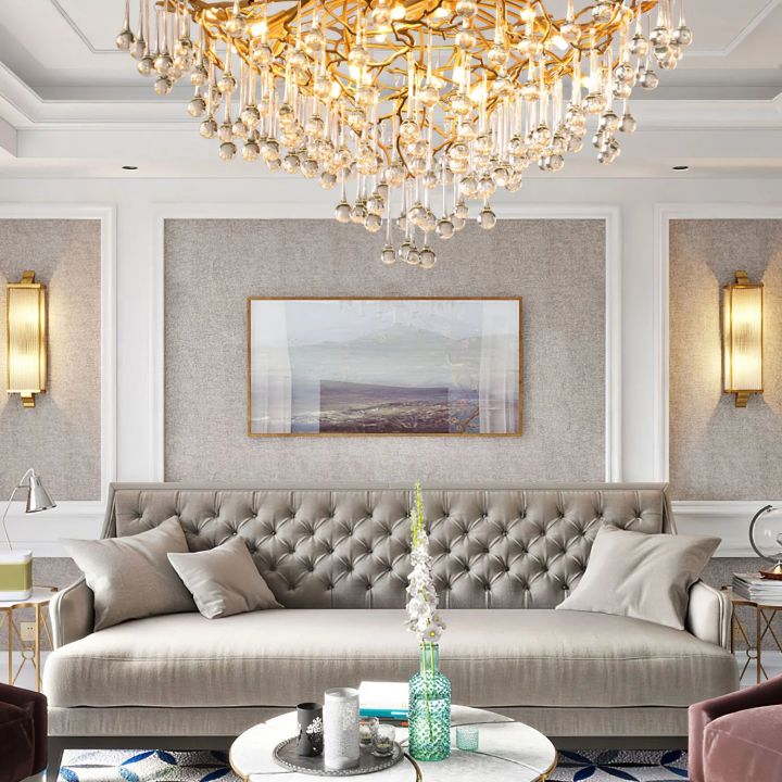 Anita Brass Crystal Branch Chandelier - Image 6