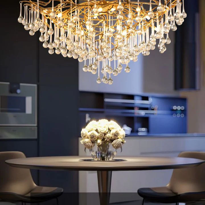 Anita Brass Crystal Branch Chandelier - Image 7