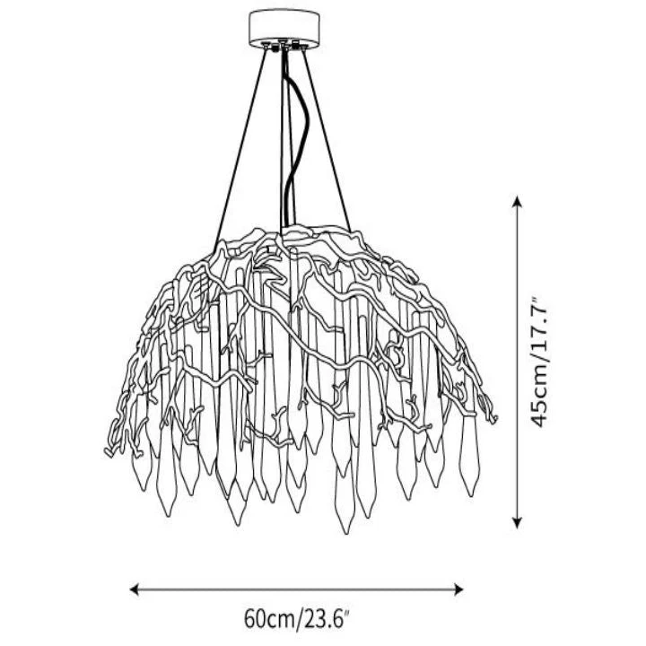 Aqua Dome Glass Branch Chandelier - Image 11