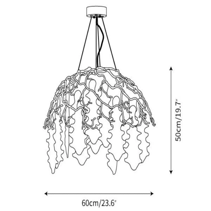Aqua Dome Glass Branch Chandelier - Image 14