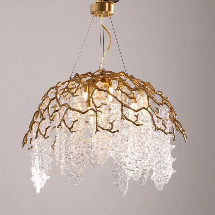 Aqua Dome Glass Branch Chandelier - Image 5