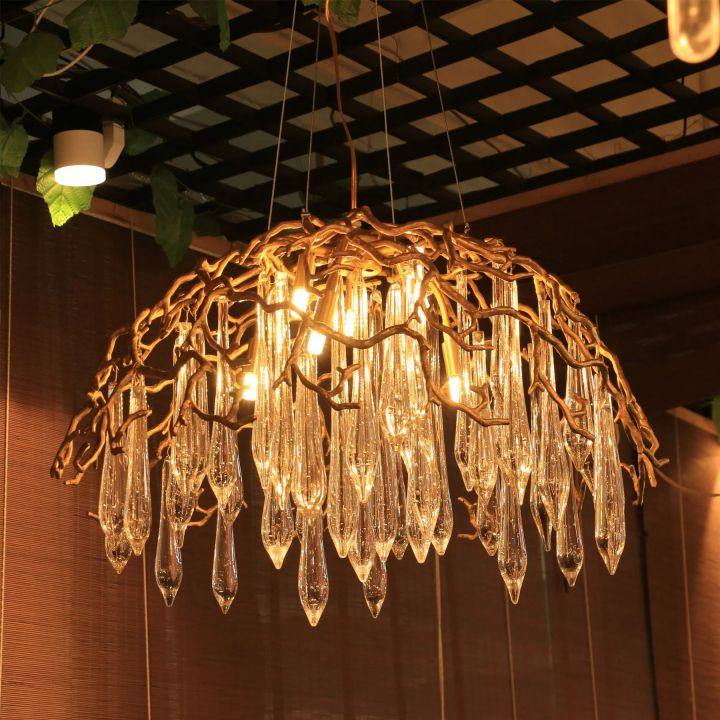 Aqua Dome Glass Branch Chandelier - Image 6