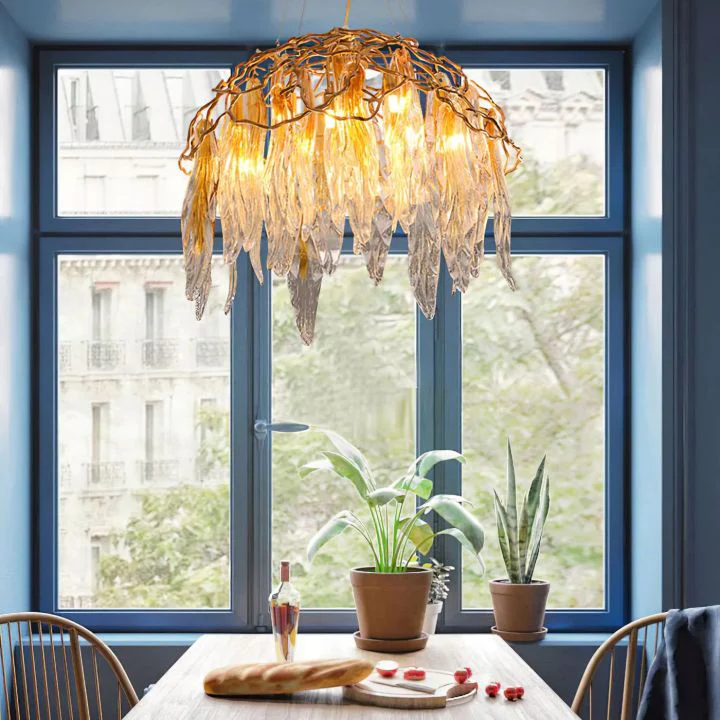 Aqua Dome Glass Branch Chandelier - Image 7
