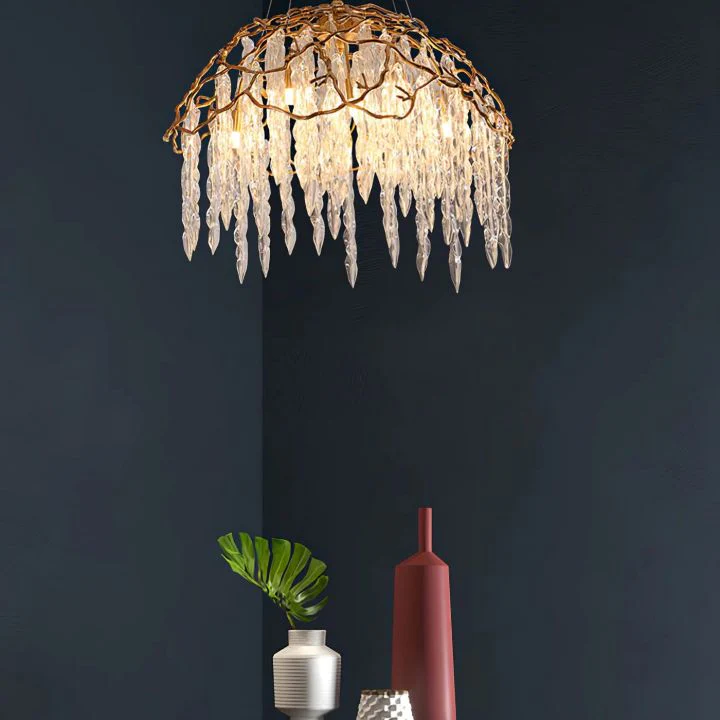 Aqua Dome Glass Branch Chandelier - Image 8