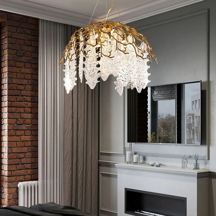 Aqua Dome Glass Branch Chandelier - Image 9