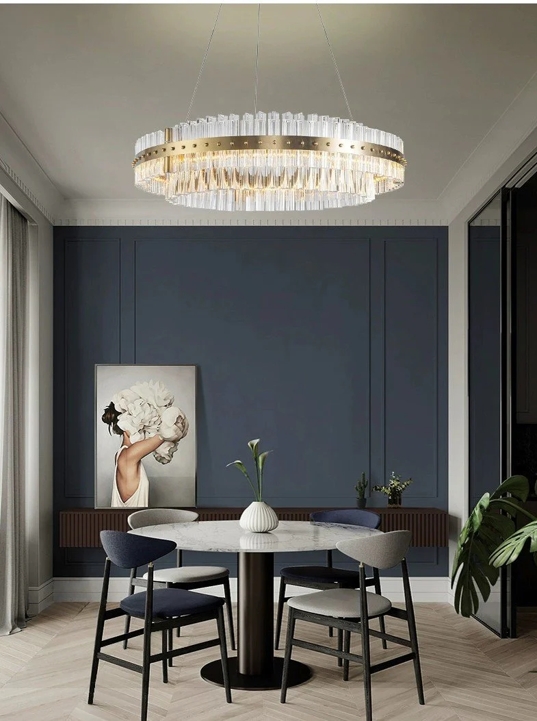 Aquinox 2-Tier Oval Crystal Ring LED Chandelier - Image 2