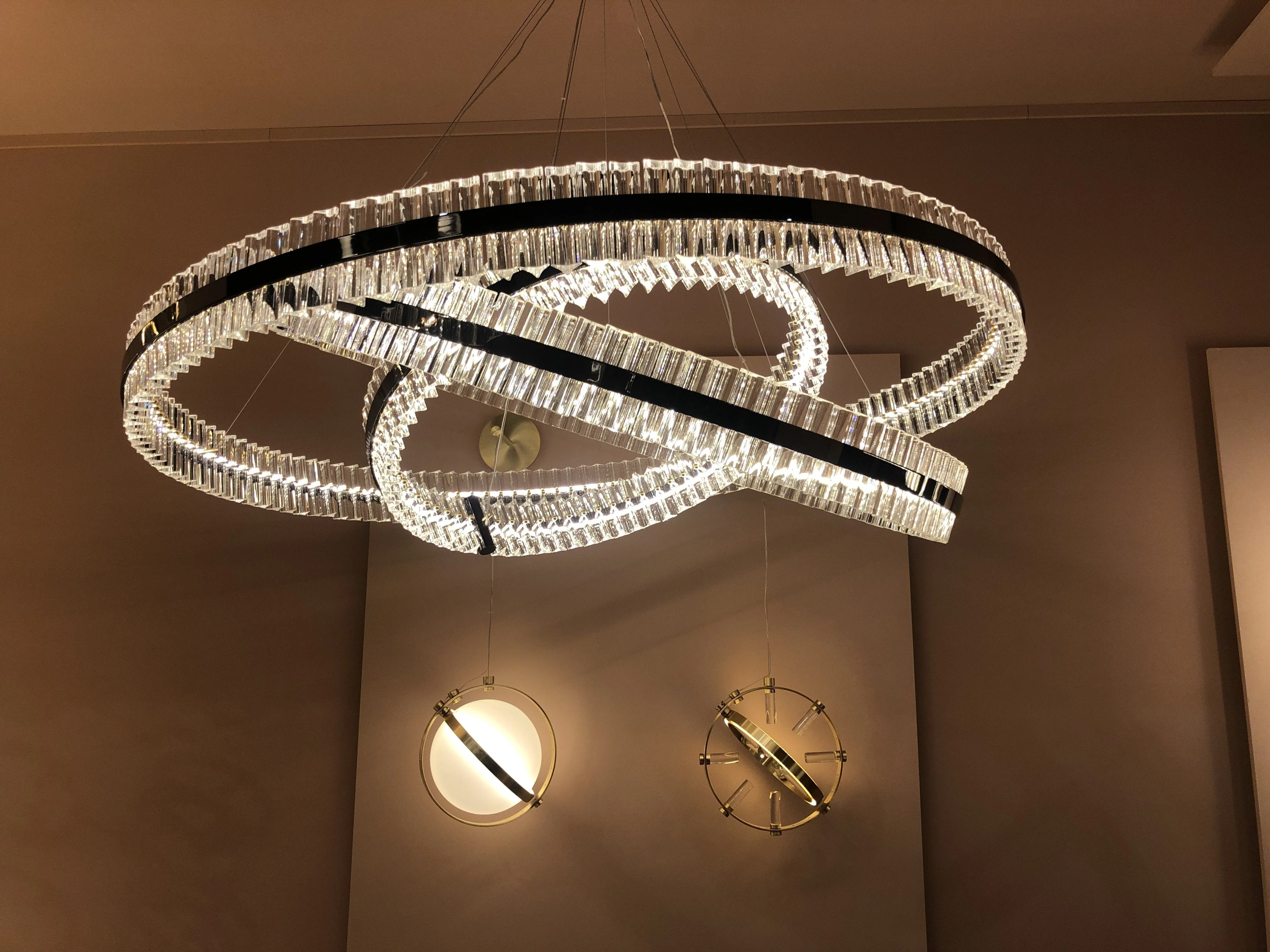 Aquinox 2-Tier Oval Crystal Ring LED Chandelier - Image 4