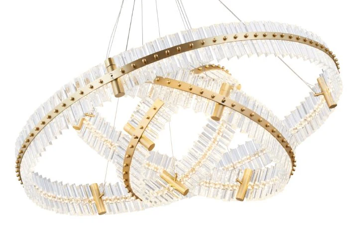 Aquinox 3-Tier Round Crystal Ring LED Chandelier - Image 2