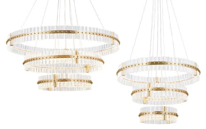 Aquinox 3-Tier Round Crystal Ring LED Chandelier - Image 5