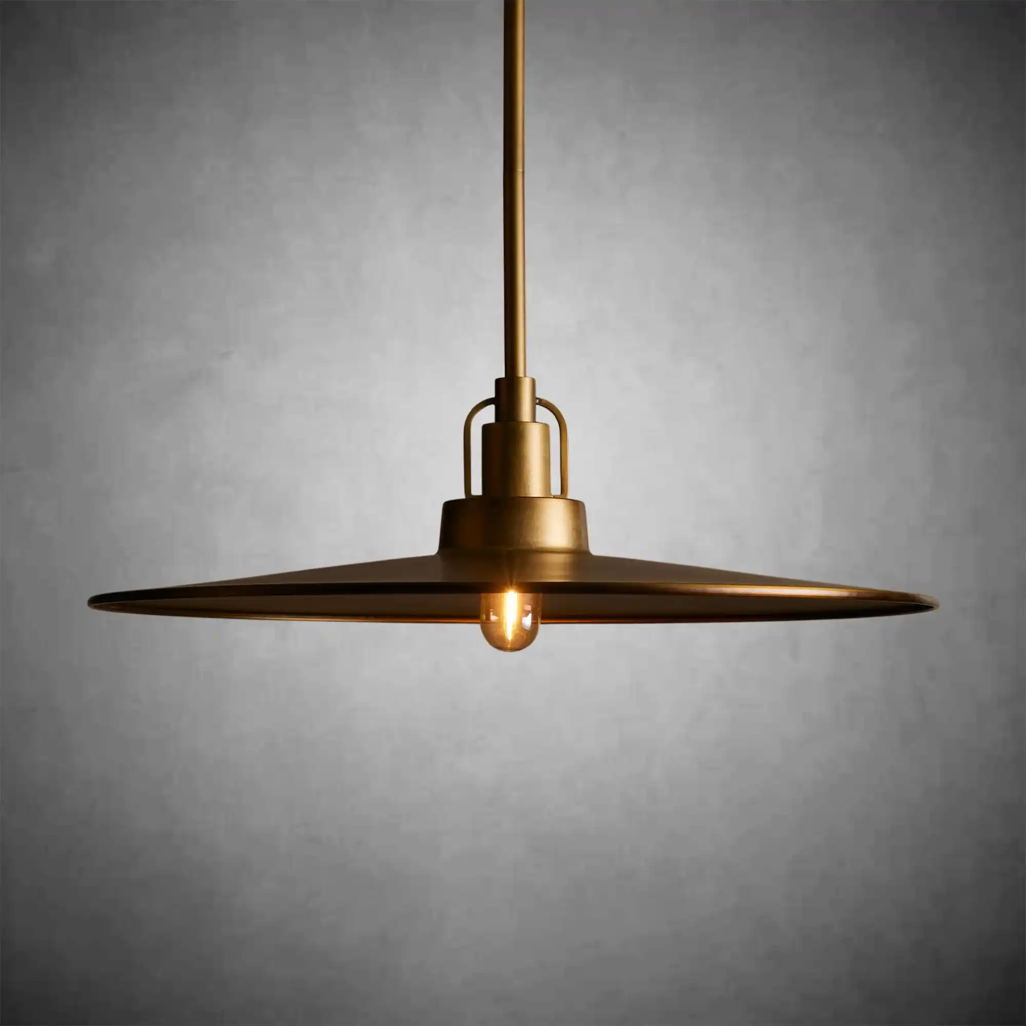 Argent Brass Finish Iron Pendant Light with Opal Glass Dome - Image 11
