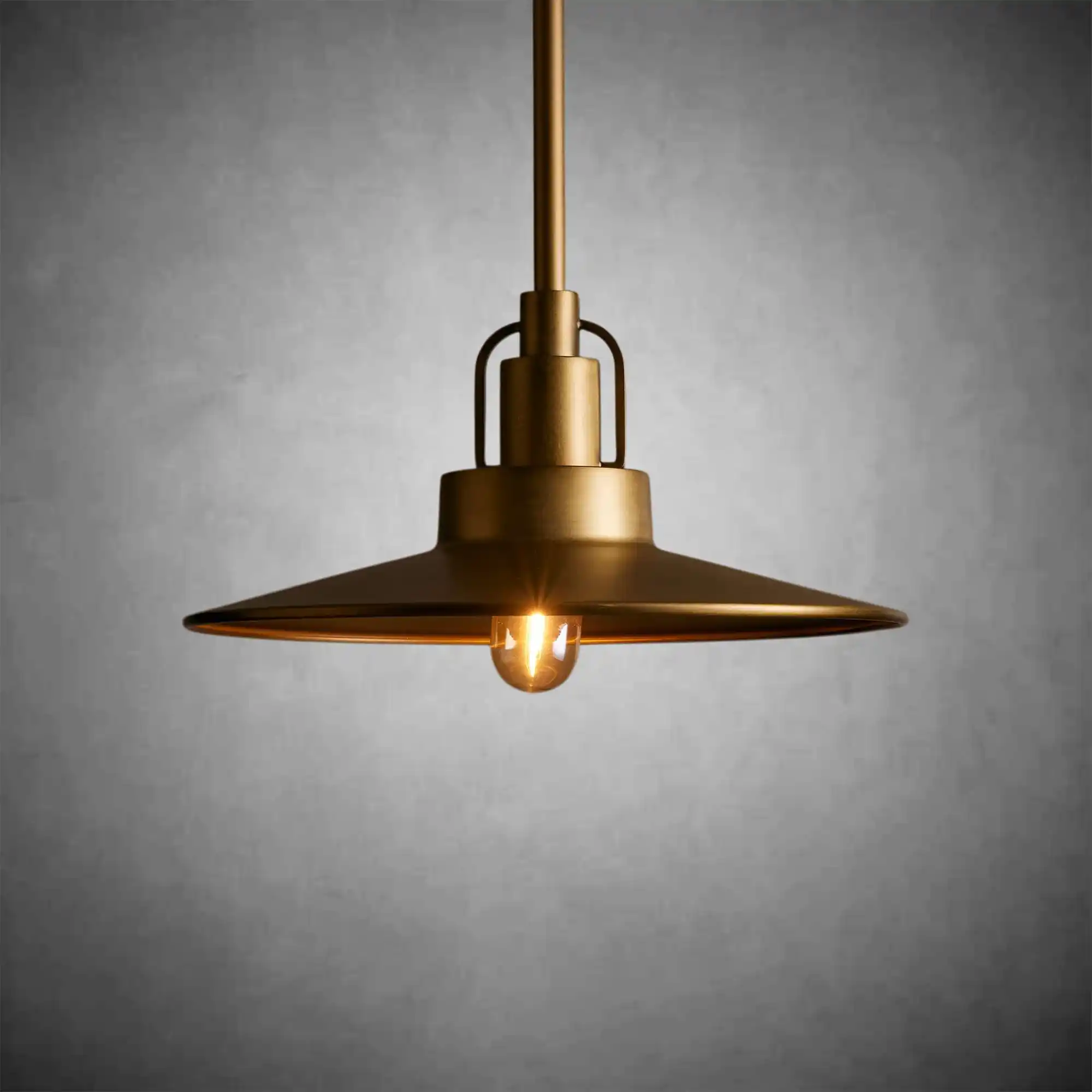 Argent Brass Finish Iron Pendant Light with Opal Glass Dome - Image 5