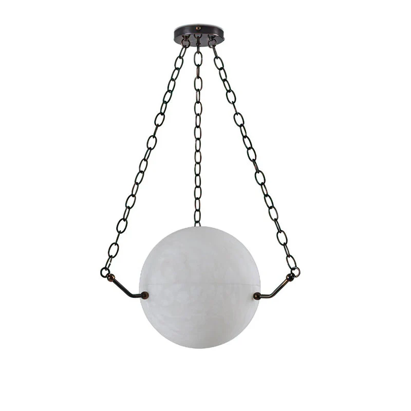 Alabaster Sphere Suspension Lamp, Pendant Kitchen Island Lamp - Image 6