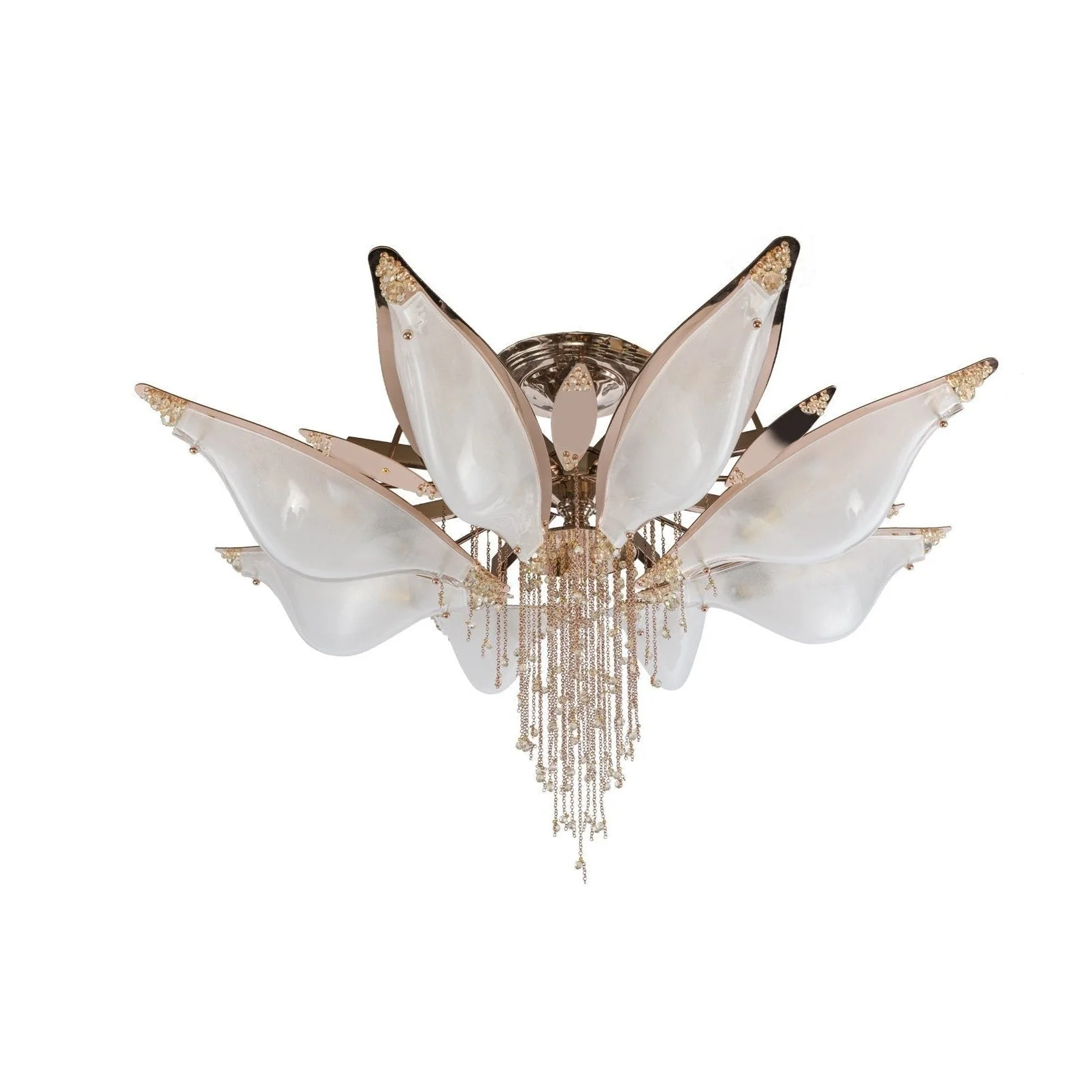 Open-Flower Crystal Murano Flushmount - Image 3
