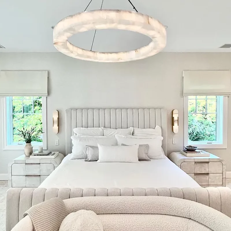 Art Alabaster Ring Chandelier for Living Room/Bedroom - Image 2