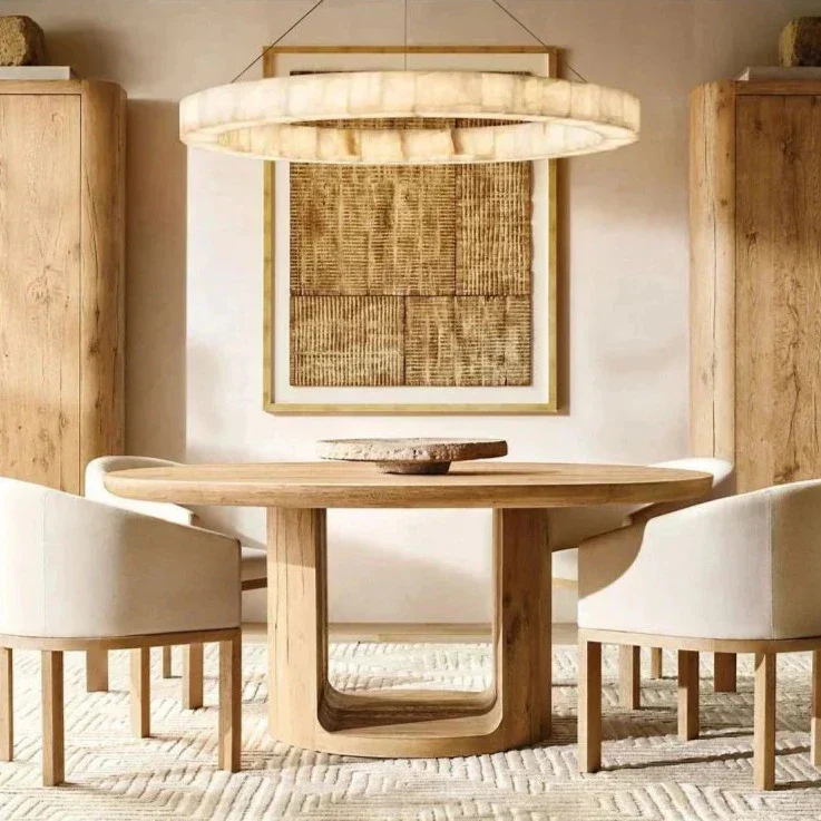Art Alabaster Ring Chandelier for Living Room/Bedroom - Image 6