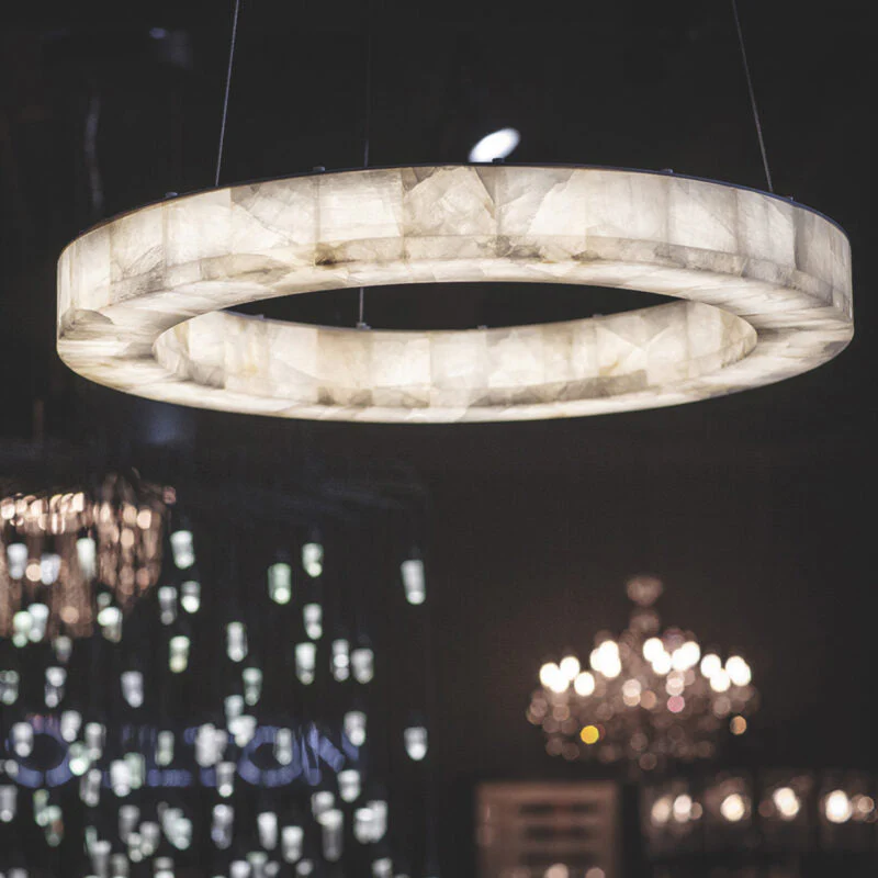 Art Alabaster Ring Chandelier for Living Room/Bedroom - Image 7