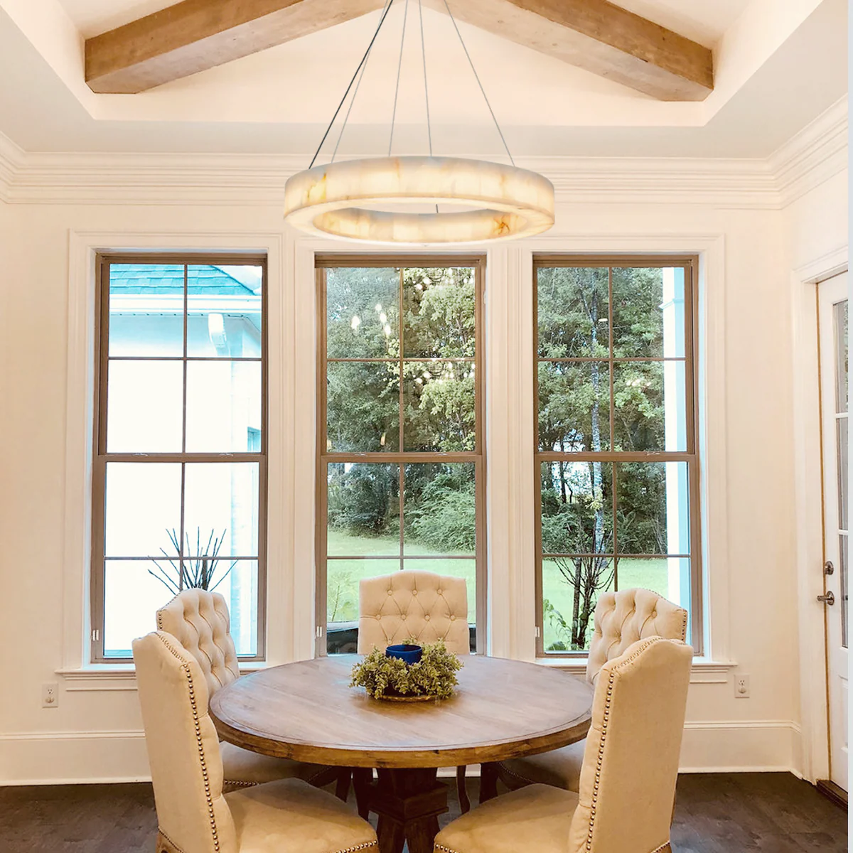Art Alabaster Ring Chandelier for Living Room/Bedroom - Image 8
