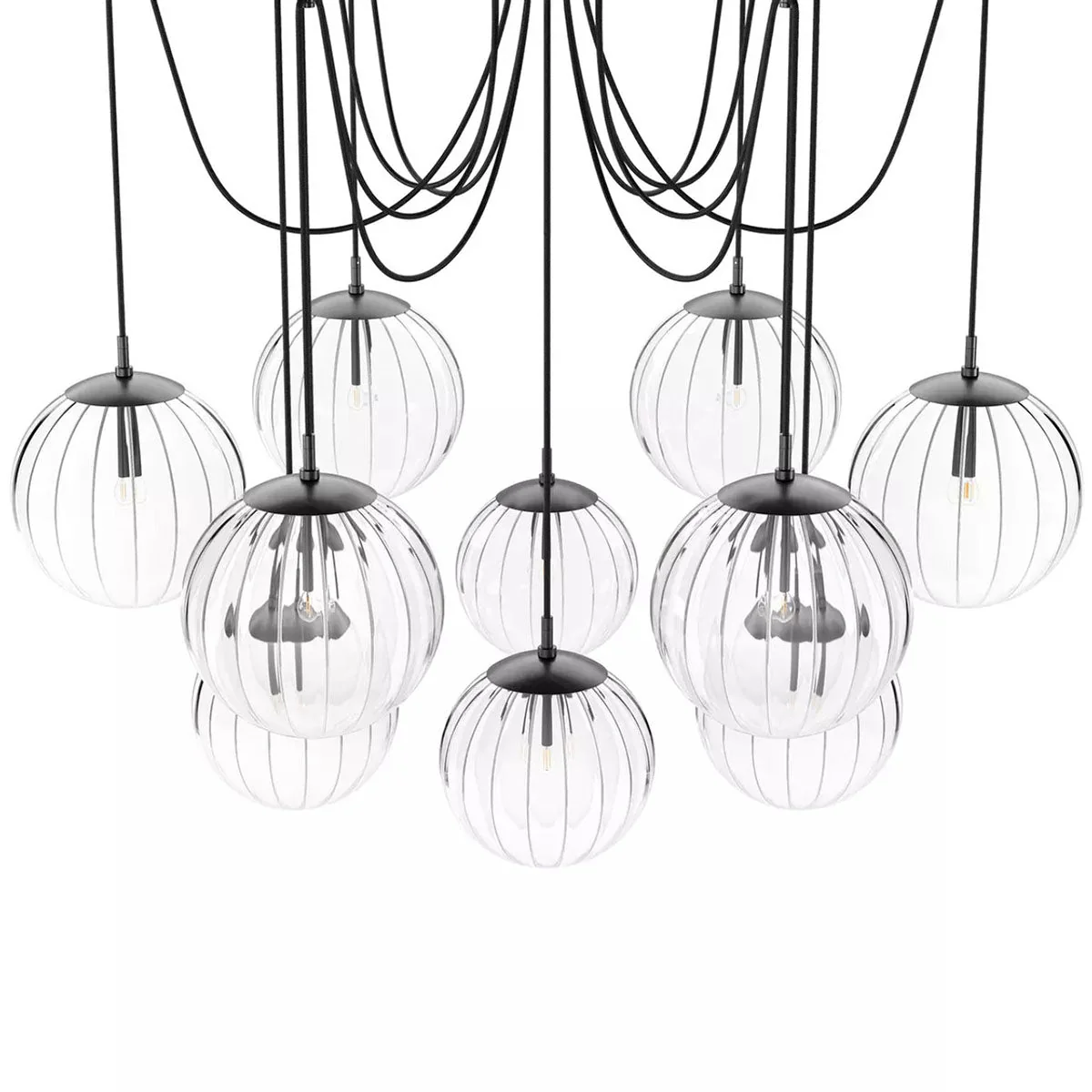 Art Crystal Ball Spider Chandelier Clear Ribbon Glass - Image 8