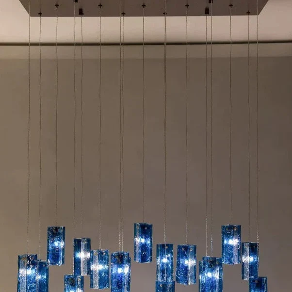 Art Design 1/25/60/84-Light Colorful Rectangle Cluster Glass Tile Pendant/Chandelier - Image 5
