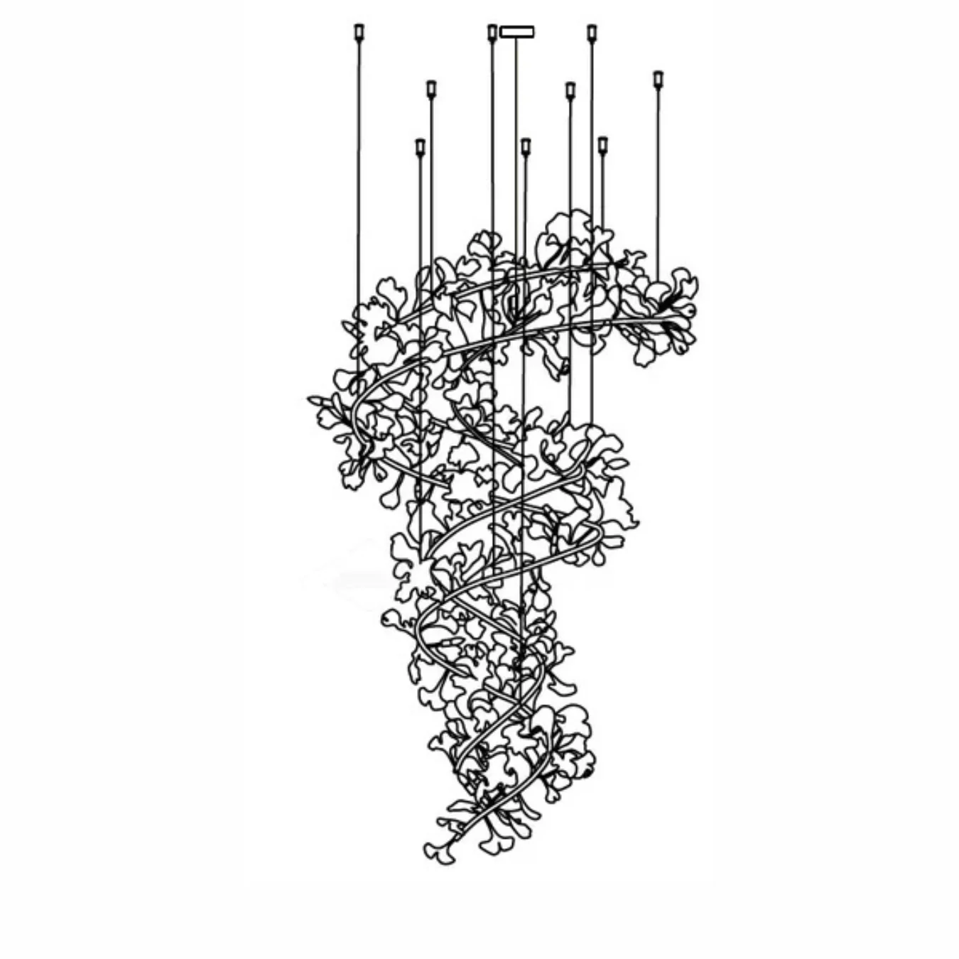 Art Design Ceramic Ginkgo Chandelier for Living Room/Staircase/Entryway/Foyer - Image 14
