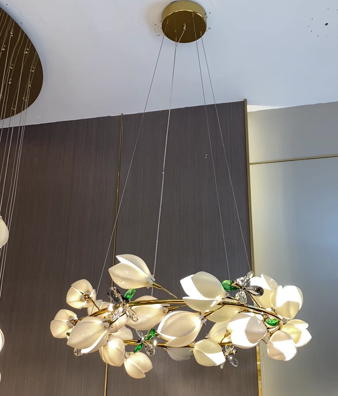 Art Design Creative Ceramic Magnolia Ring/Linear Chandelier for Bedroom/Living Room/Dining Room/Kitchen Island - Image 13