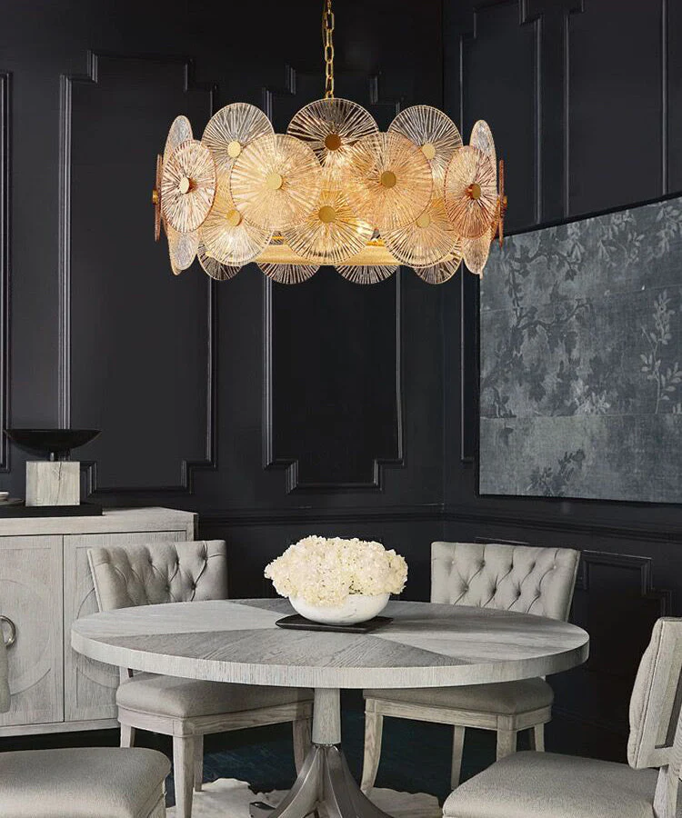 Light Luxury Art Design Creative Round Multi-tiered Glass Chandelier for Living Room/Bedroom - Image 11
