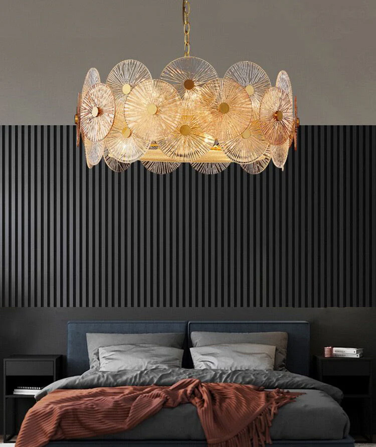 Light Luxury Art Design Creative Round Multi-tiered Glass Chandelier for Living Room/Bedroom - Image 15