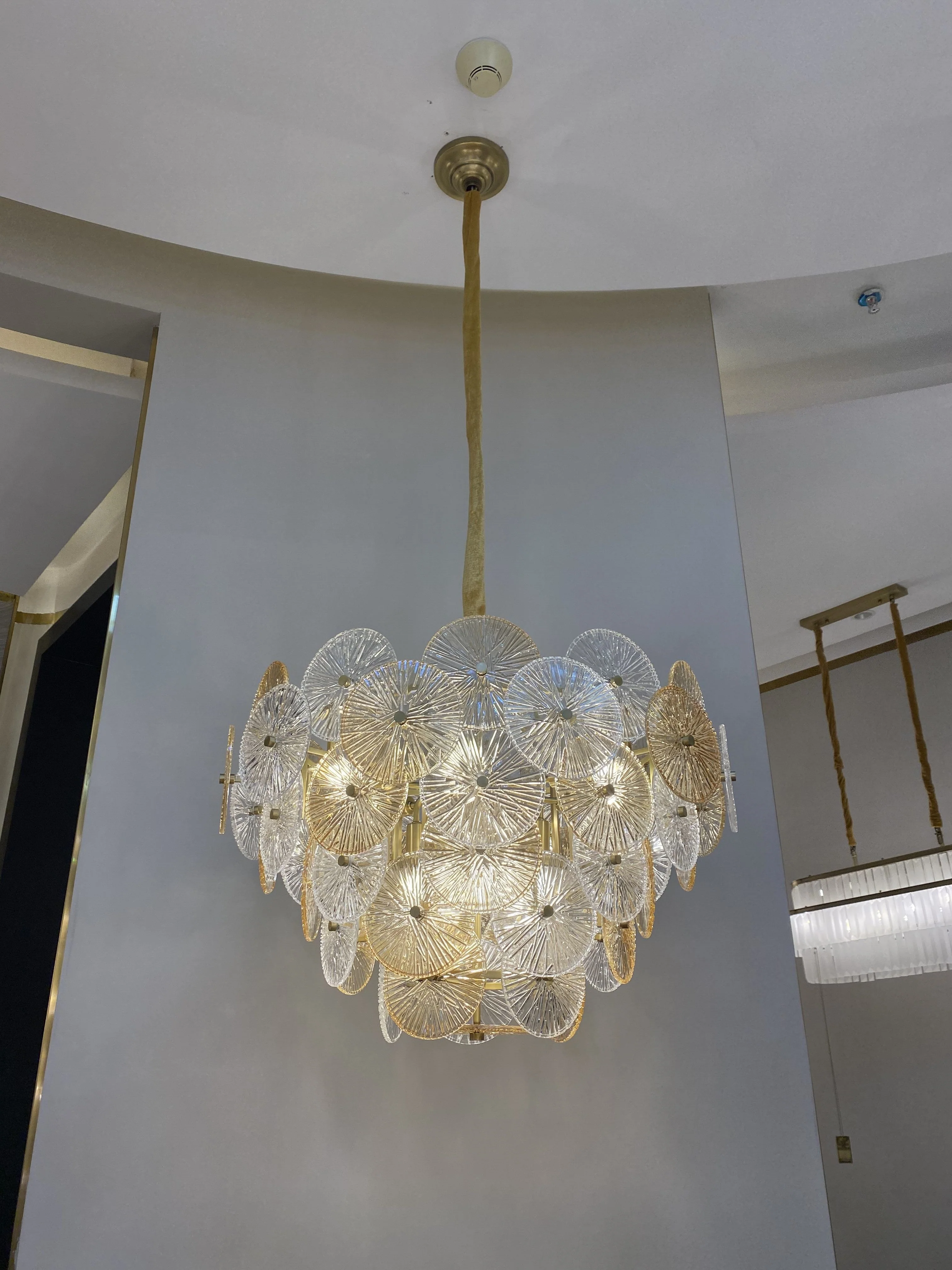 Light Luxury Art Design Creative Round Multi-tiered Glass Chandelier for Living Room/Bedroom - Image 17