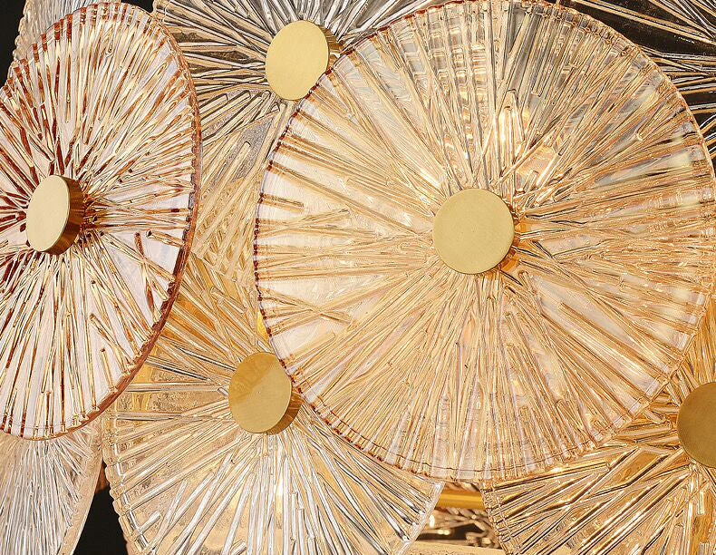 Light Luxury Art Design Creative Round Multi-tiered Glass Chandelier for Living Room/Bedroom - Image 21