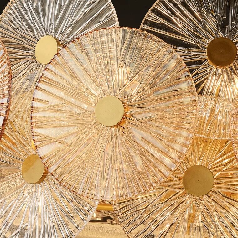 Light Luxury Art Design Creative Round Multi-tiered Glass Chandelier for Living Room/Bedroom - Image 22
