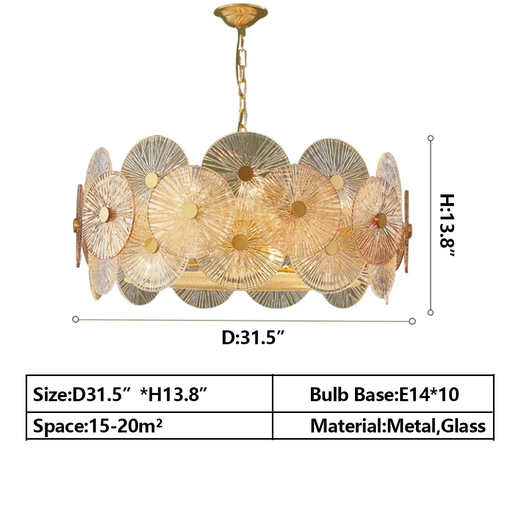 Light Luxury Art Design Creative Round Multi-tiered Glass Chandelier for Living Room/Bedroom - Image 25