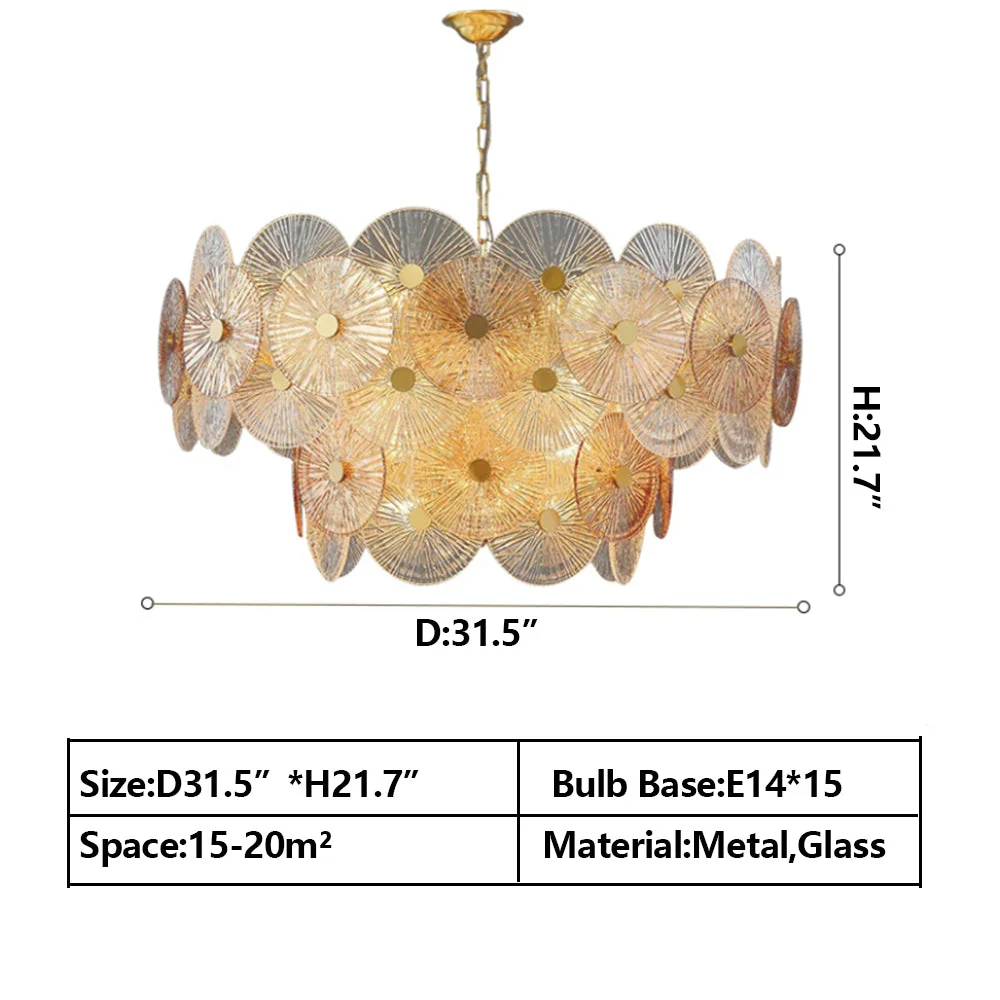 Light Luxury Art Design Creative Round Multi-tiered Glass Chandelier for Living Room/Bedroom - Image 26
