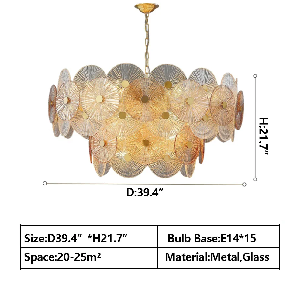 Light Luxury Art Design Creative Round Multi-tiered Glass Chandelier for Living Room/Bedroom - Image 28